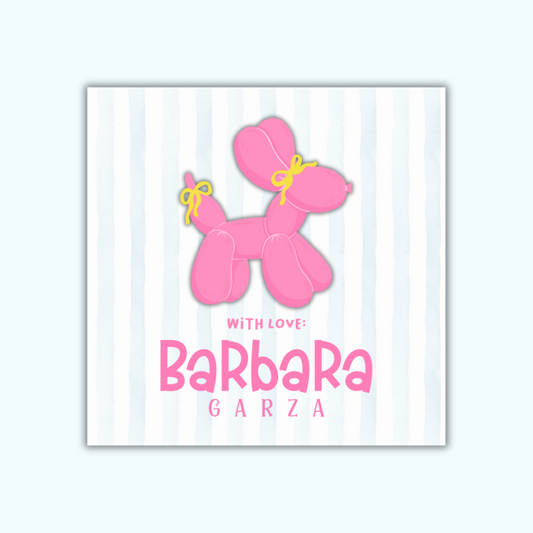 3D Gift Tags — Pink Ballon Dog (Set of 24)