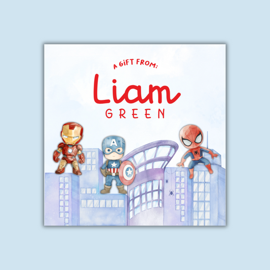 3D Gift Tags  —  Superheroes (Set of 24)