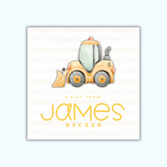 3D Gift Tags  —  Bulldozer (Set of 24)