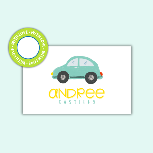 Textured Gift Tags  — Car (Set of 24)