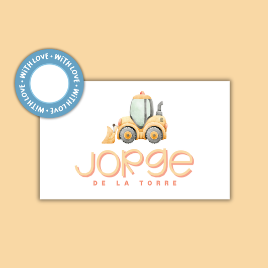 Textured Gift Tags  — Bulldozer (Set of 24)