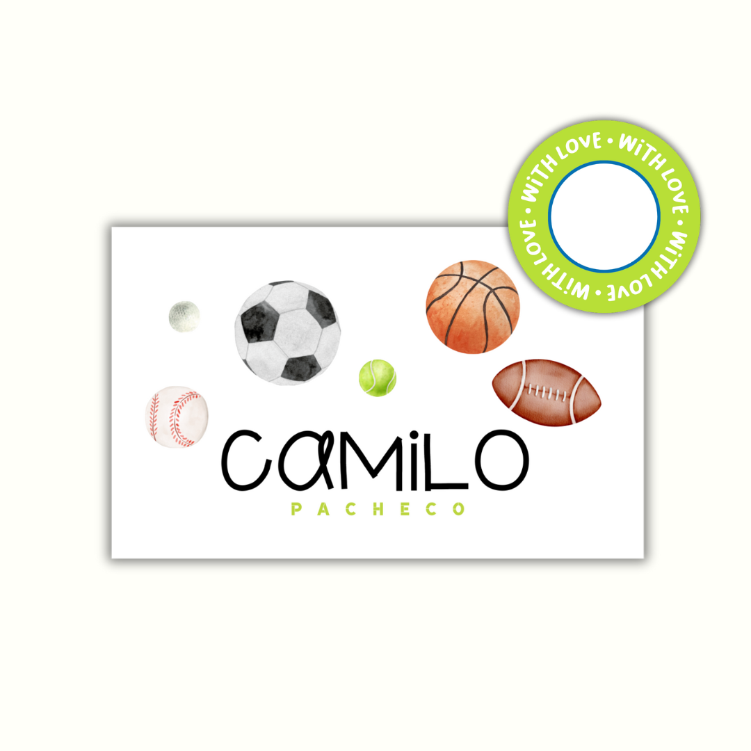 Textured Gift Tags  — Sports (Set of 24)