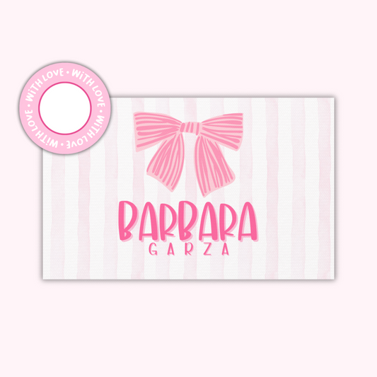 Textured Gift Tags — Pink Bow (Set of 24)