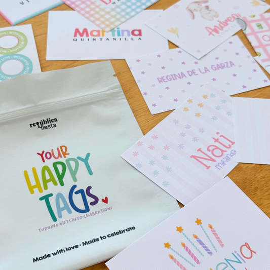 Gift Tags · Rectangle with Textured  — Girls Edition (Set of 24)