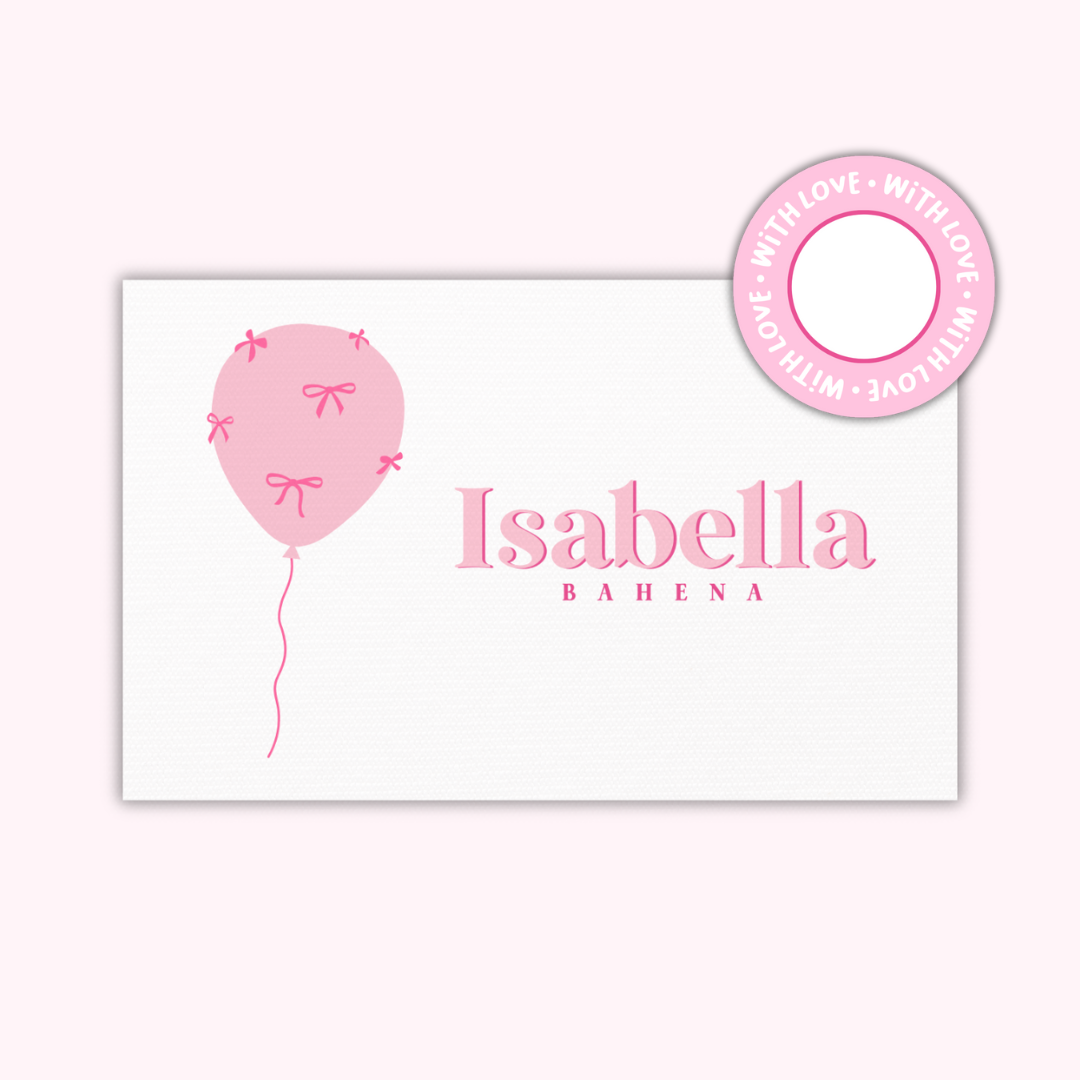 Textured Gift Tags — Pink Balloon (Set of 24)