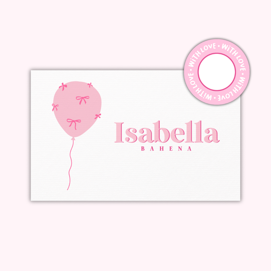 Textured Gift Tags — Pink Balloon (Set of 24)