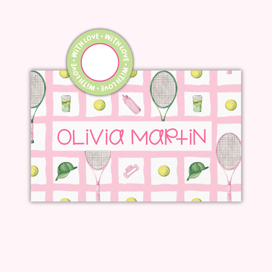 Textured Gift Tags — Pink Tennis (Set of 24)