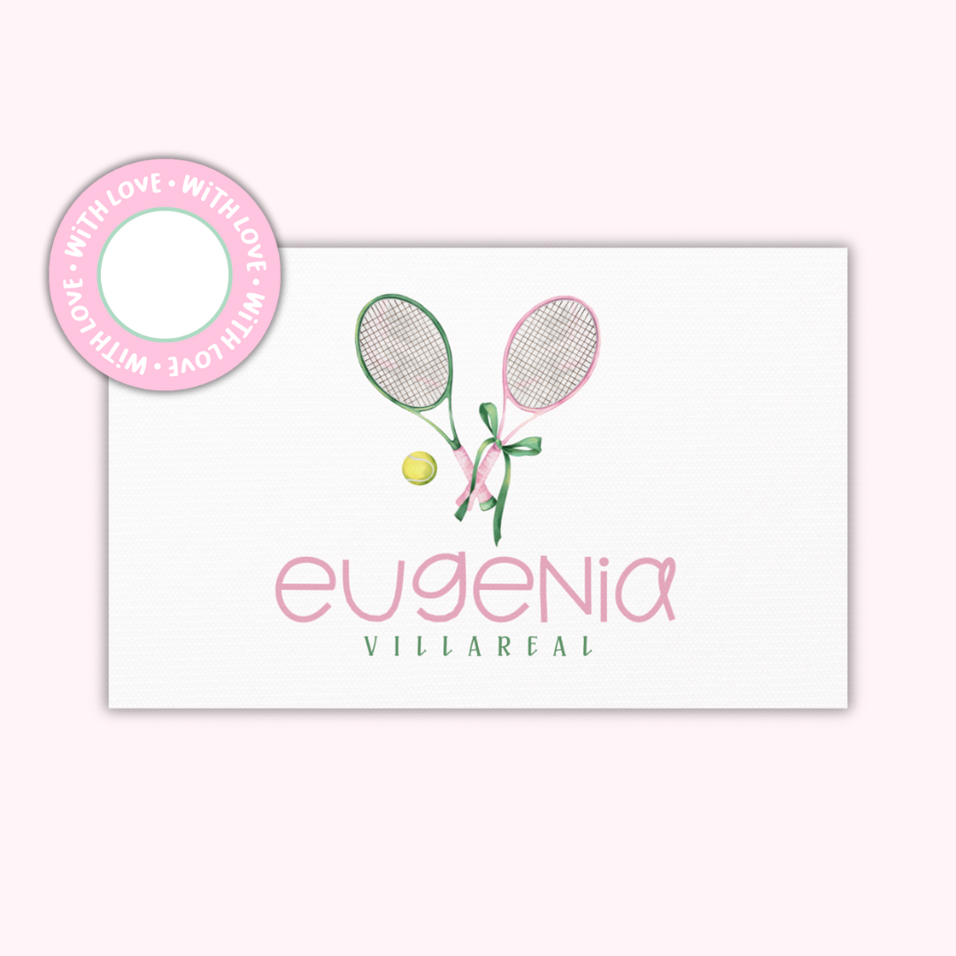 Textured Gift Tags — Tennis & Bows (Set of 24)