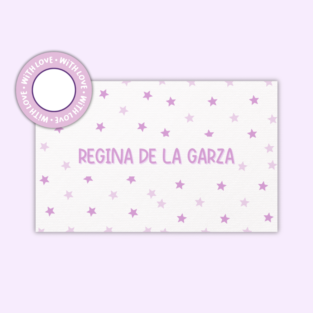 Textured Gift Tags — Purple Stars (Set of 24)