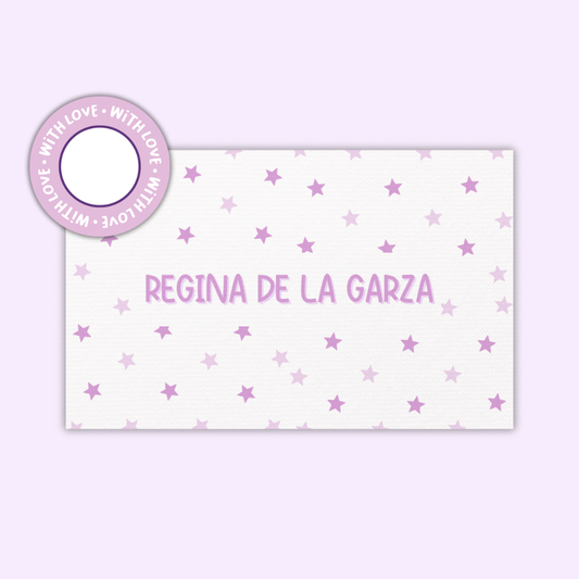 Textured Gift Tags — Purple Stars (Set of 24)