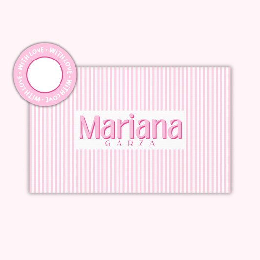 Textured Gift Tags — Pink Stripes (Set of 24)