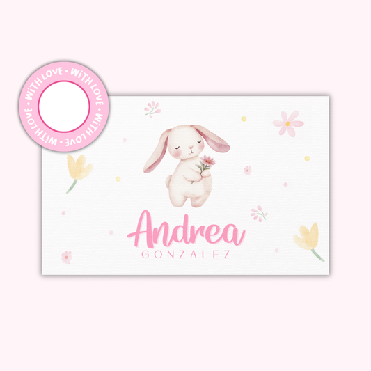 Textured Gift Tags — Bunny & Blooms (Set of 24)