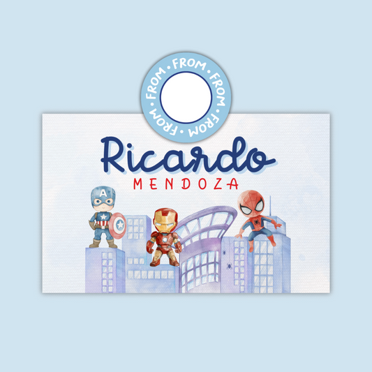 Textured Gift Tags  — Superheroes (Set of 24)