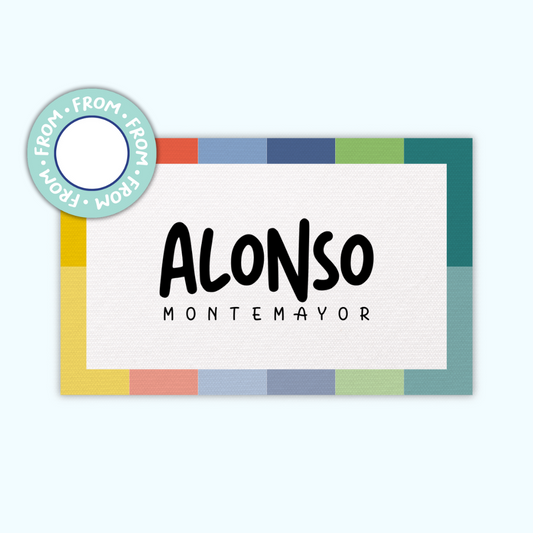 Textured Gift Tags  — Rainbow Border (Set of 24)