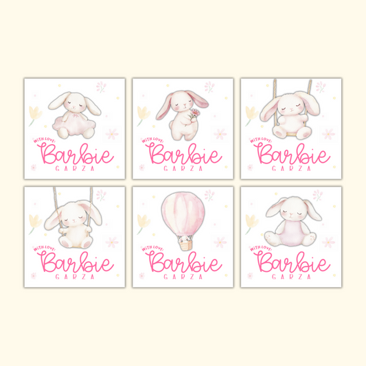 3D Gift Tags — Bunnies & Blooms (Set of 24)