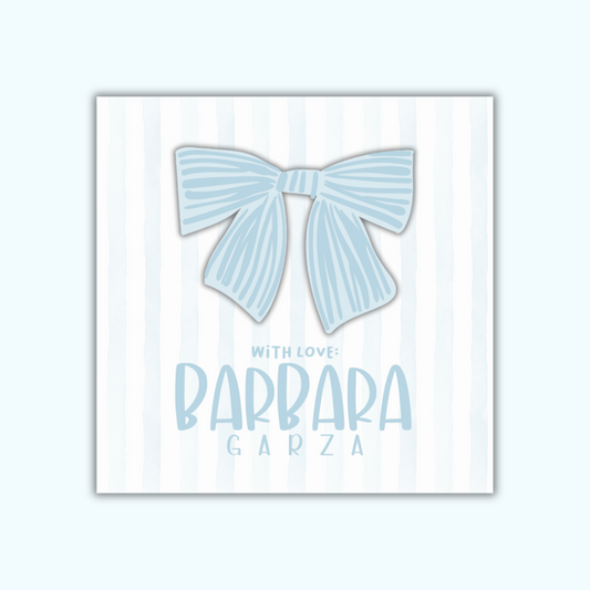 3D Gift Tags — Blue Bow (Set of 24)