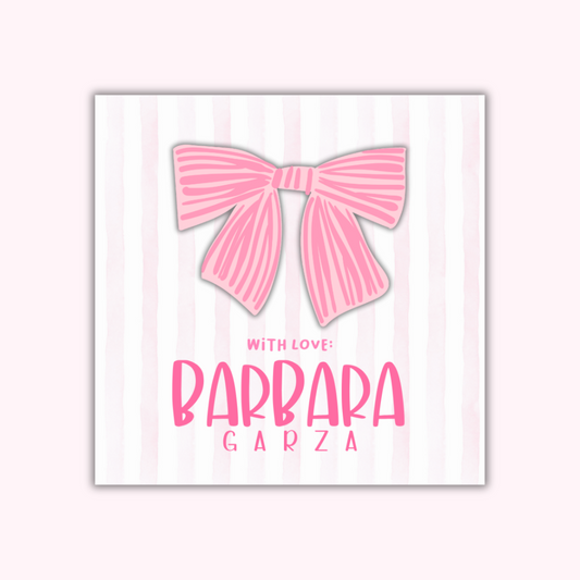 3D Gift Tags — Pink Bow (Set of 24)