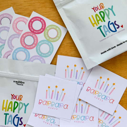 Gift Tags · Square with Textured  — Girls Edition (Set of 24)